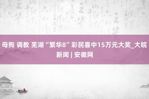 母狗 调教 芜湖“繁华8”彩民喜中15万元大奖_大皖新闻 | 安徽网