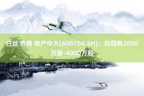 白丝 色情 物产中大(600704.SH)：拟回购2000万股-4000万股