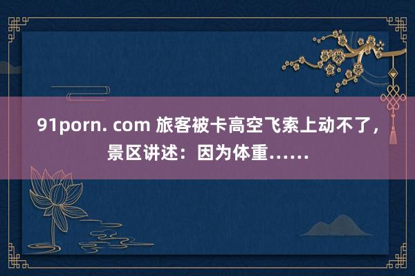 91porn. com 旅客被卡高空飞索上动不了，景区讲述：因为体重……