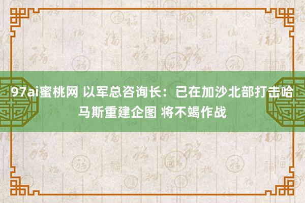 97ai蜜桃网 以军总咨询长：已在加沙北部打击哈马斯重建企图 将不竭作战