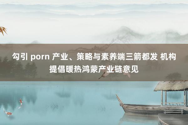 勾引 porn 产业、策略与素养端三箭都发 机构提倡暖热鸿蒙产业链意见