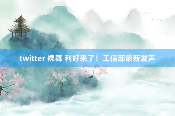 twitter 裸舞 利好来了！工信部最新发声