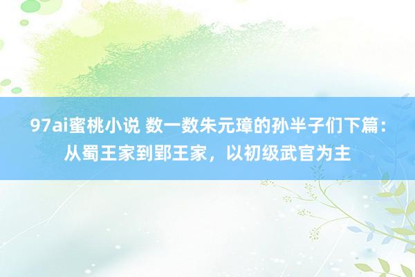 97ai蜜桃小说 数一数朱元璋的孙半子们下篇：从蜀王家到郢王家，以初级武官为主