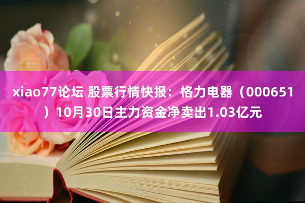 xiao77论坛 股票行情快报：格力电器（000651）10月30日主力资金净卖出1.03亿元