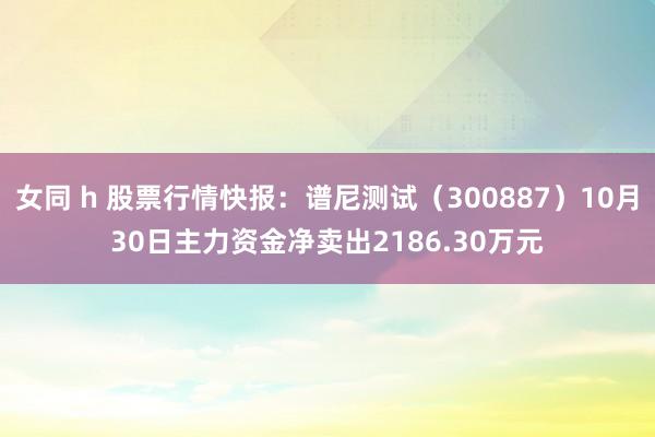 女同 h 股票行情快报：谱尼测试（300887）10月30日主力资金净卖出2186.30万元