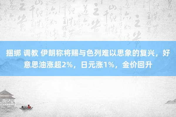 捆绑 调教 伊朗称将赐与色列难以思象的复兴，好意思油涨超2%，日元涨1%，金价回升