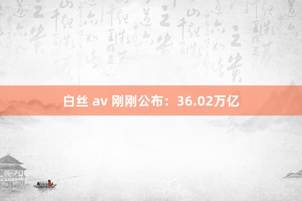 白丝 av 刚刚公布：36.02万亿