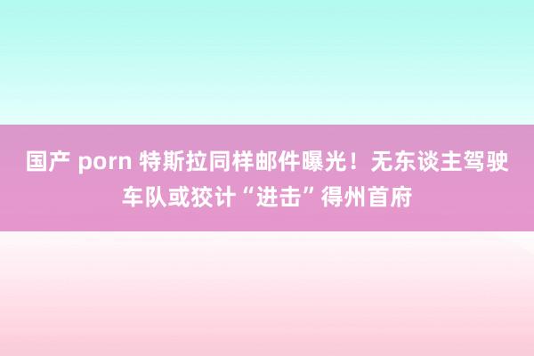 国产 porn 特斯拉同样邮件曝光！无东谈主驾驶车队或狡计“进击”得州首府