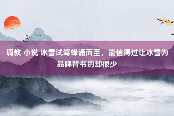 调教 小说 冰雪试驾蜂涌而至，能信得过让冰雪为品牌背书的却很少