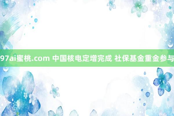 97ai蜜桃.com 中国核电定增完成 社保基金重金参与