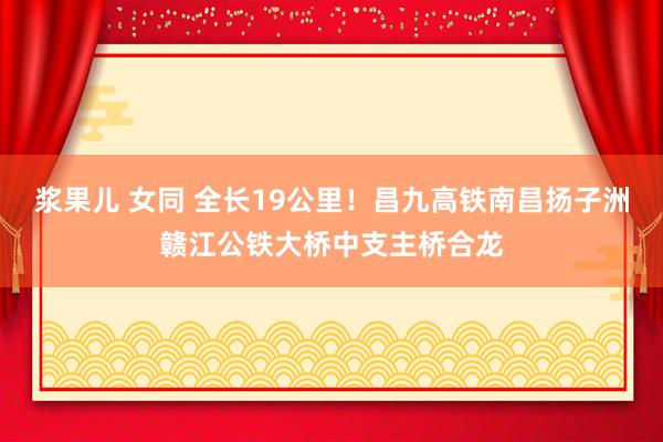 浆果儿 女同 全长19公里！昌九高铁南昌扬子洲赣江公铁大桥中支主桥合龙