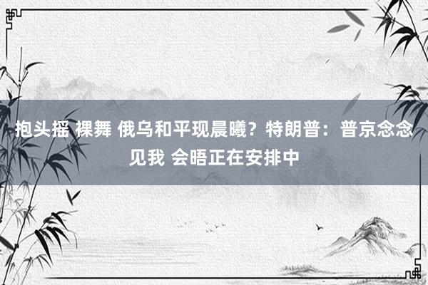 抱头摇 裸舞 俄乌和平现晨曦？特朗普：普京念念见我 会晤正在安排中